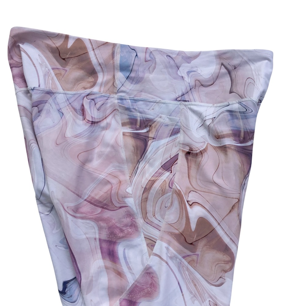 Old Navy Active Powersoft High Rise Leggings 3X Marble Swirl Pink Pockets Go-Dry - Picture 5 of 8
